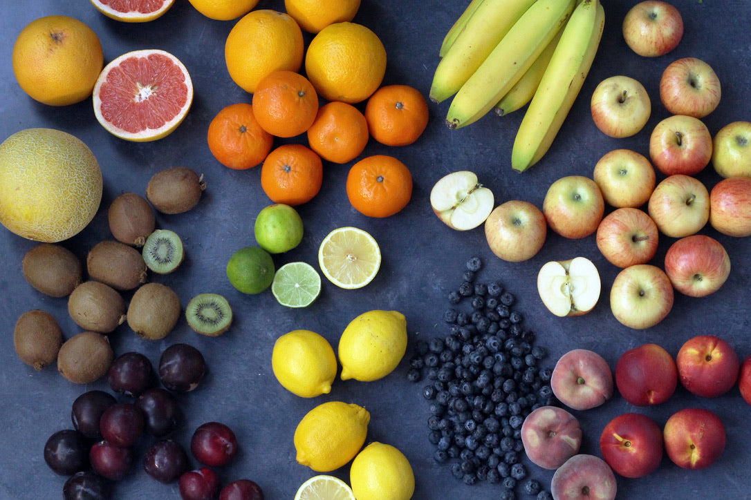 a selection of organic fruit