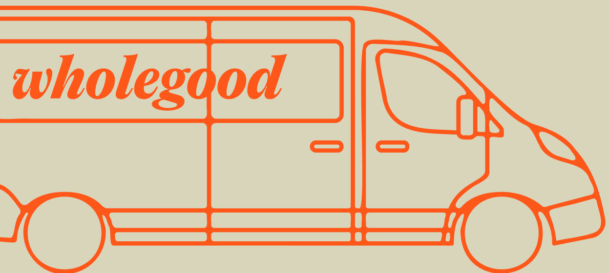 line graphic of a wholegood delivery van 